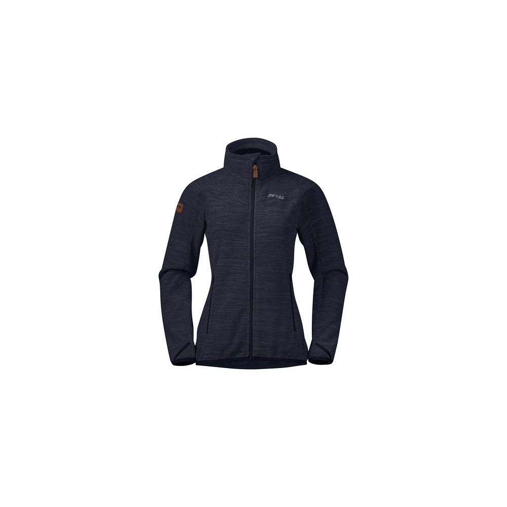 Bergans Hareid Fleece NoHood Jacket Women's Dark Navy 3030-7284 fleeces en truien online bestellen bij Kathmandu Outdoor & Travel