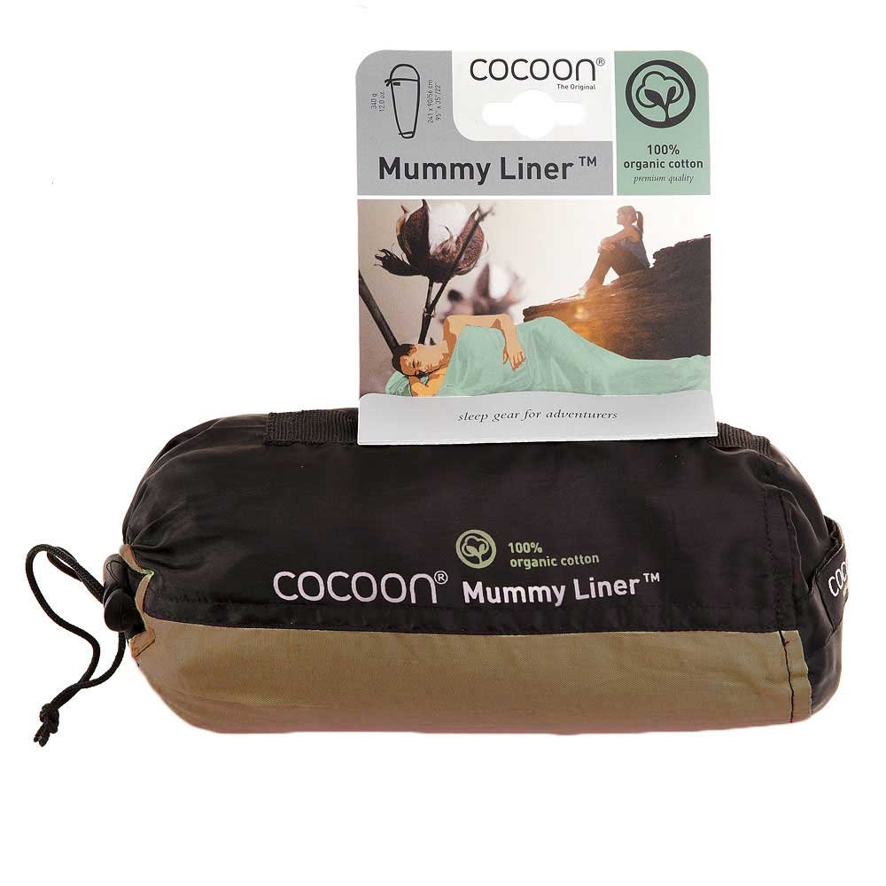 Cocoon MummyLiner, Organic Cotton Earth CCM43-O lakenzakken en liners online bestellen bij Kathmandu Outdoor & Travel