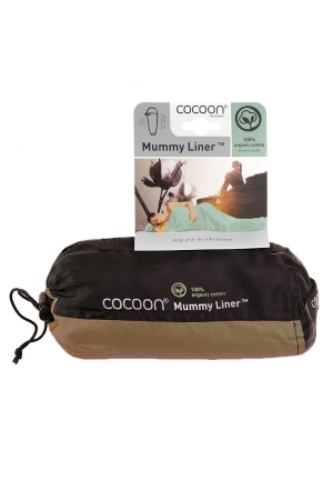 Cocoon MummyLiner, Organic Cotton Earth CCM43-O lakenzakken en liners online bestellen bij Kathmandu Outdoor & Travel