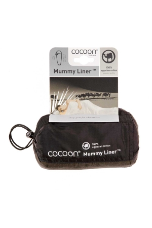 Cocoon MummyLiner, 100% Egyptian Cotton Khaki CECM25 lakenzakken en liners online bestellen bij Kathmandu Outdoor & Travel