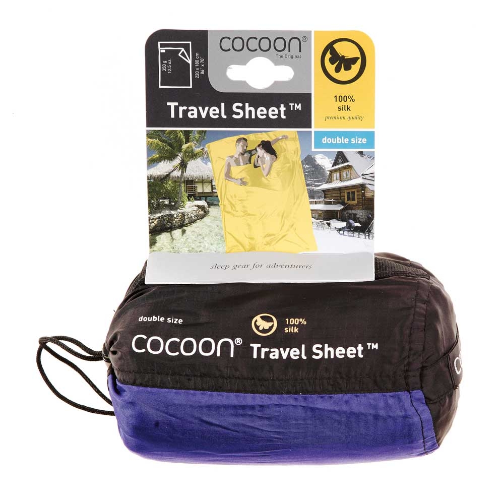 Cocoon Travelsheet Double, 100% Silk Tuareg / Ult blue CSD24/80 lakenzakken en liners online bestellen bij Kathmandu Outdoor & Travel