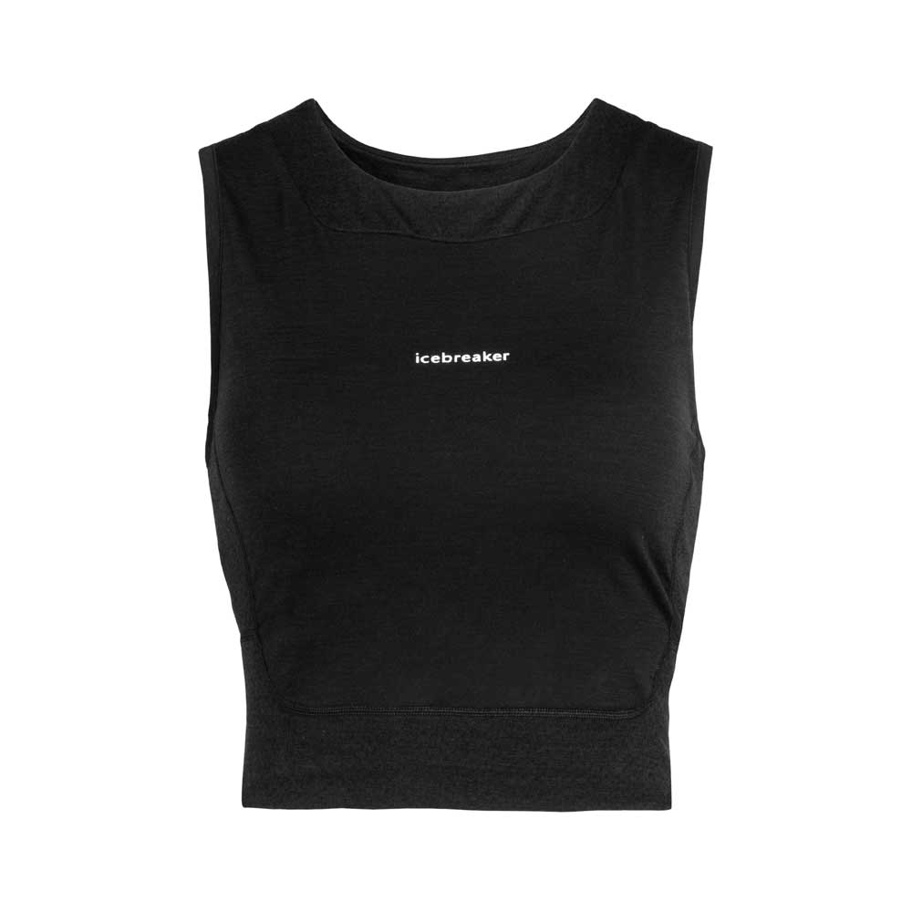 Icebreaker ZoneKnit Cropped Bra-Tank Women's Black 0A56FC-0011 shirts en tops online bestellen bij Kathmandu Outdoor & Travel