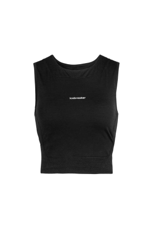 Icebreaker ZoneKnit Cropped Bra-Tank Women's Black 0A56FC-0011 shirts en tops online bestellen bij Kathmandu Outdoor & Travel