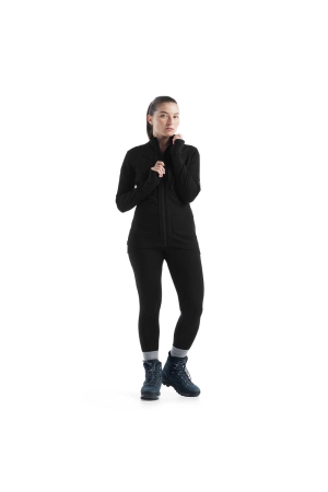 Icebreaker Quantum III Long Sleeve Zip Women's Black 0A56FO-IB001 fleeces en truien online bestellen bij Kathmandu Outdoor & Travel