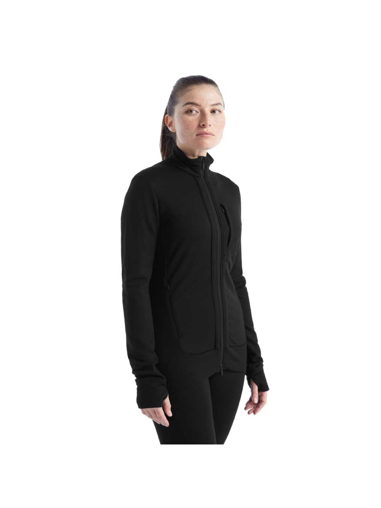 Icebreaker Quantum III Long Sleeve Zip Women's Black 0A56FO-IB001 fleeces en truien online bestellen bij Kathmandu Outdoor & Travel
