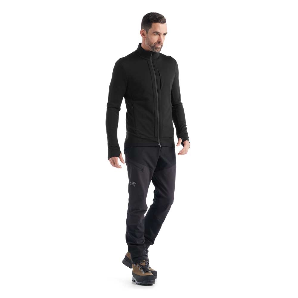 Icebreaker Quantum III Long Sleeve Zip Black 0A56FP-0011 fleeces en truien online bestellen bij Kathmandu Outdoor & Travel