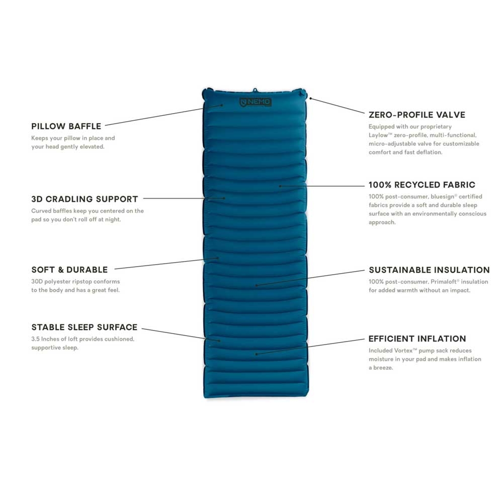 Nemo Quasar 3D Insulated Long Wide . 8116.66033116 slaapmatjes online bestellen bij Kathmandu Outdoor & Travel