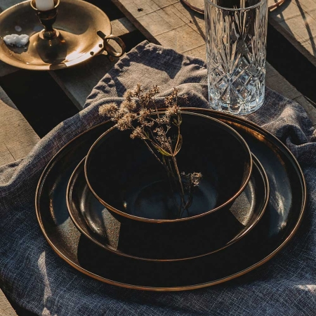 Barebones  Plate Enamel 2 Pcs Charcoal 
