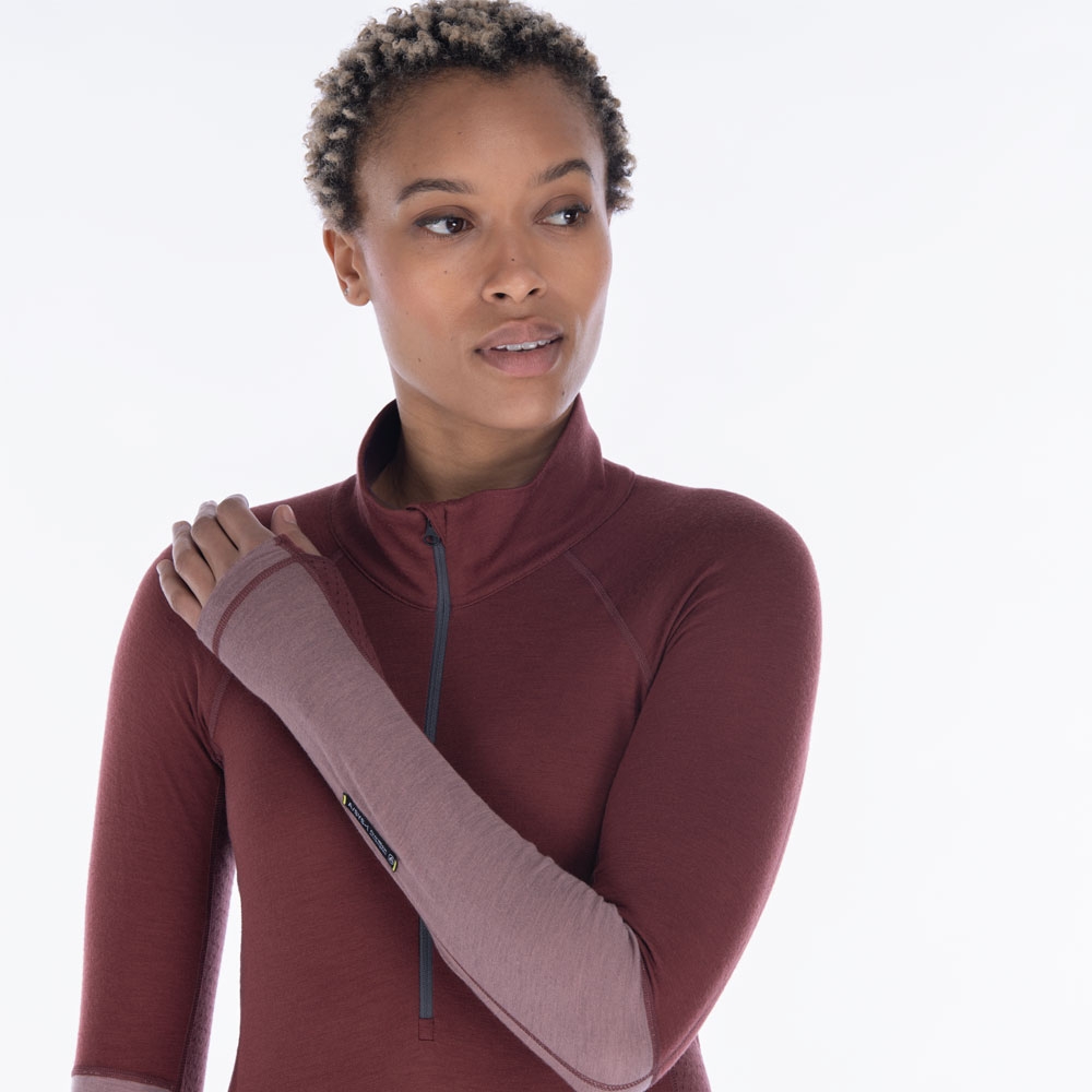 Artilect Flatiron 185 1/4 Zip Women's Andorra/Twilight Mauve 2212113-Andorra/Twil onderkleding/thermokleding online bestellen bij Kathmandu Outdoor & Travel