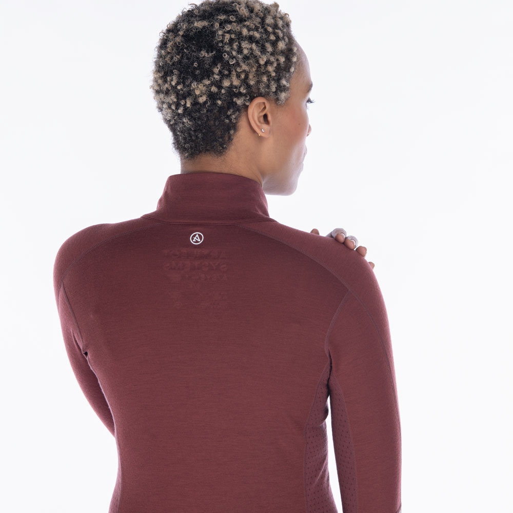 Artilect Flatiron 185 1/4 Zip Women's Andorra/Twilight Mauve 2212113-Andorra/Twil onderkleding/thermokleding online bestellen bij Kathmandu Outdoor & Travel