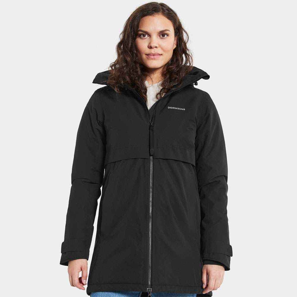 Didriksons Helle Parka 5 Women's Black 504301-060 jassen online bestellen bij Kathmandu Outdoor & Travel