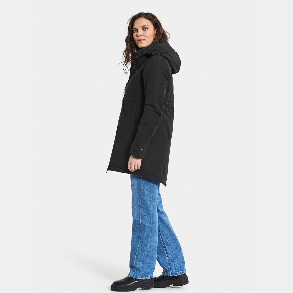 Didriksons Helle Parka 5 Women's Black 504301-060 jassen online bestellen bij Kathmandu Outdoor & Travel
