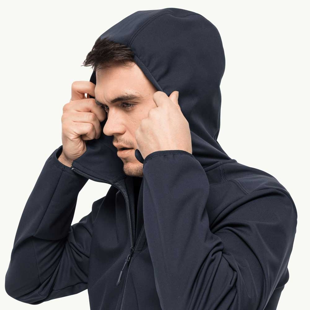 Jack Wolfskin Bornberg Hoody night blue 1307471-1010 jassen online bestellen bij Kathmandu Outdoor & Travel