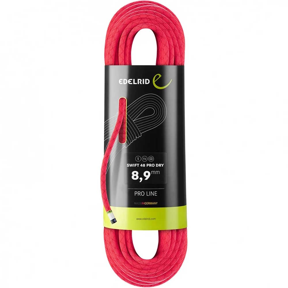 Edelrid Swift 48 Pro Dry 8,9MM 50M Pink 713160502420 klimtouw en bandsling online bestellen bij Kathmandu Outdoor & Travel