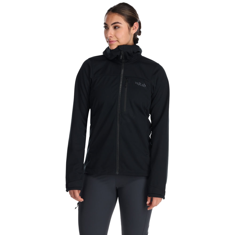 Rab Scimitar Windstopper Jacket Women's Black QWS-65-BLK fleeces en truien online bestellen bij Kathmandu Outdoor & Travel