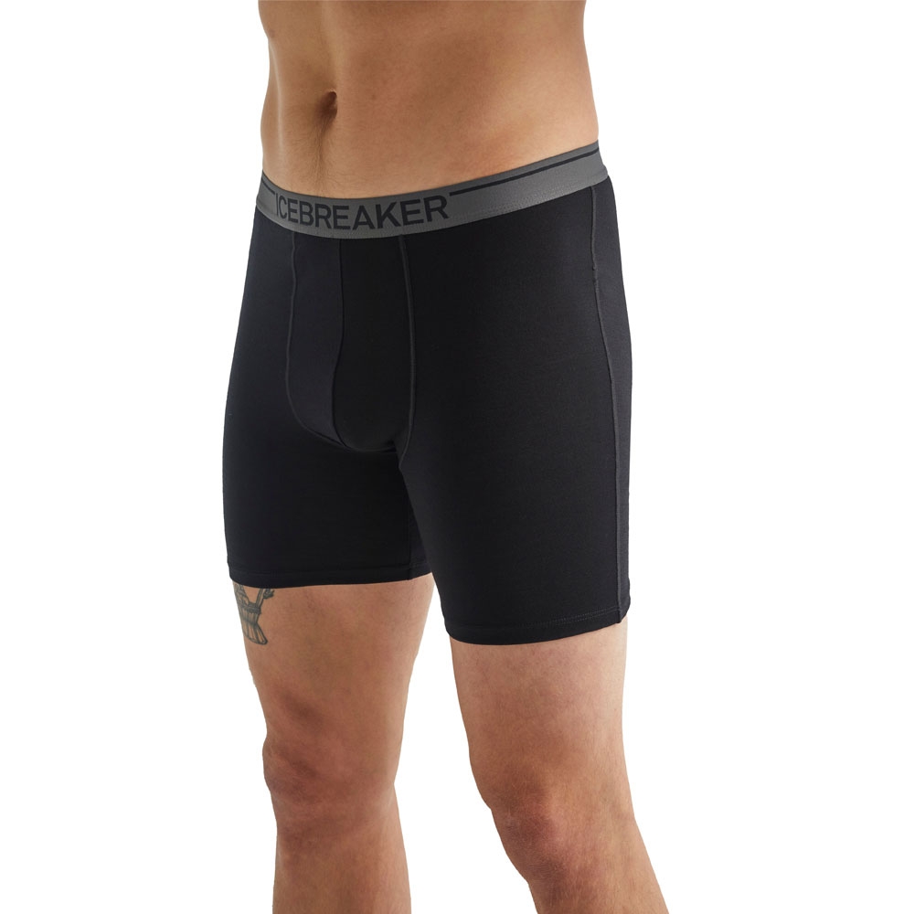 Icebreaker Anatomica Long Boxers Black 1030550-101 onderkleding/thermokleding online bestellen bij Kathmandu Outdoor & Travel