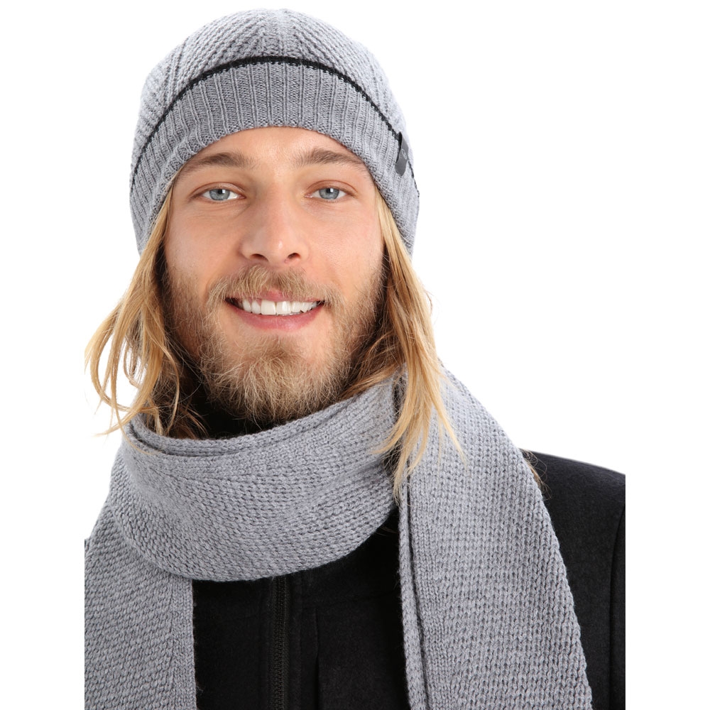 Icebreaker Waypoint Beanie hthr/black 104886A-111 kleding accessoires online bestellen bij Kathmandu Outdoor & Travel