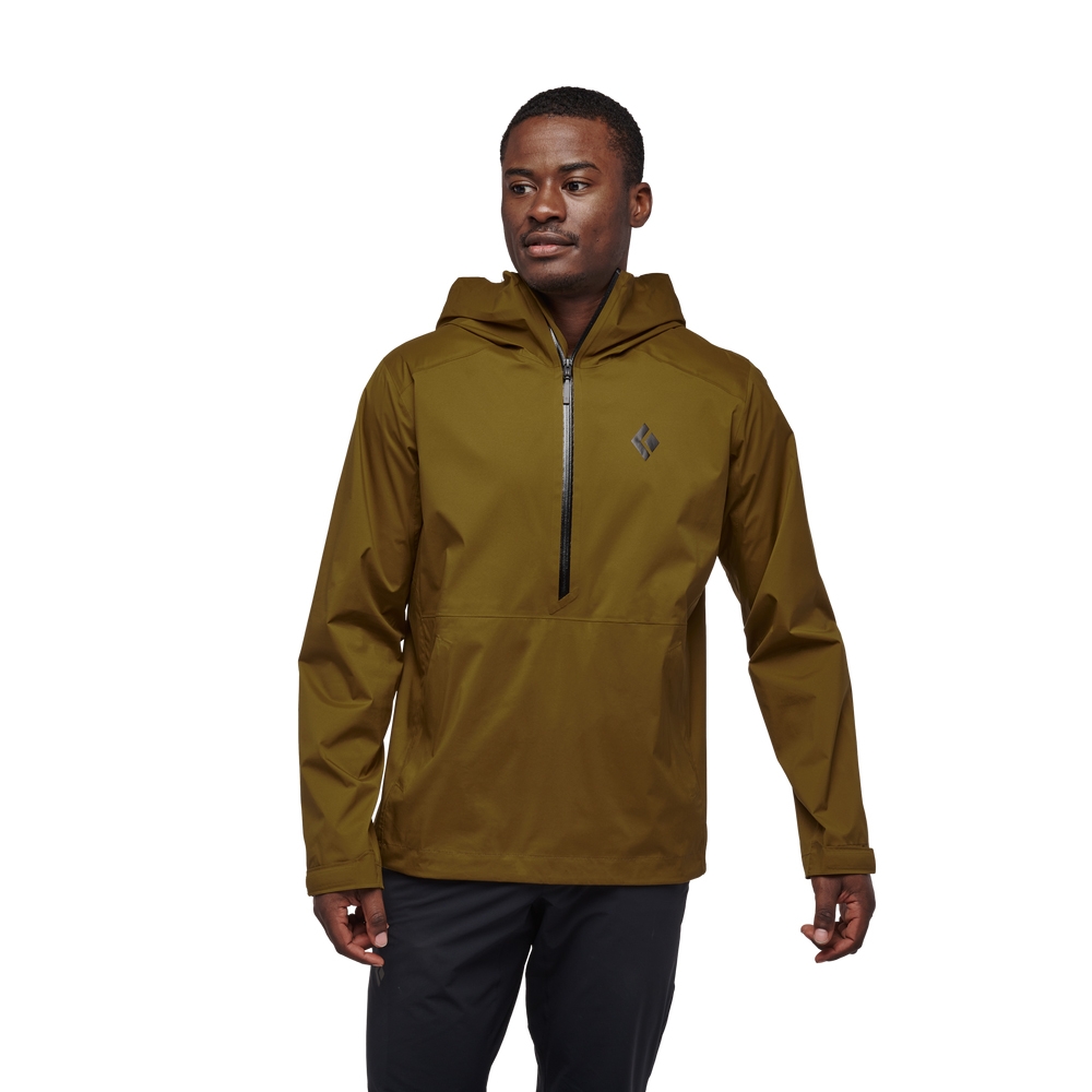 Black Diamond Stormline Stretch Anorak Dark Curry AP745026-Dark Curry jassen online bestellen bij Kathmandu Outdoor & Travel