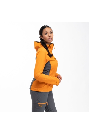 Bergans Cecilie Mtn Softshell Jacket Women's Cloudberry Yellow/Solid Dark G 2554-25385 jassen online bestellen bij Kathmandu Outdoor & Travel