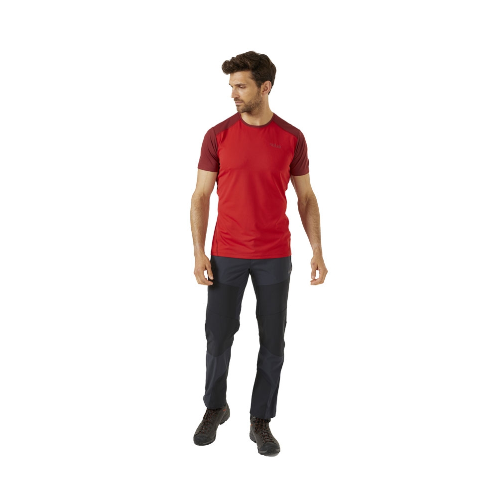 Rab Force Tee Ascent Red/Oxblood Red QBL-05-ARO shirts en tops online bestellen bij Kathmandu Outdoor & Travel