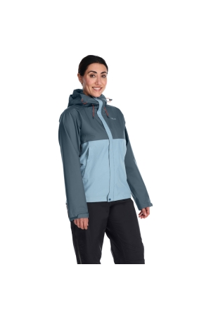 Rab Downpour Eco Jacket Women's Orion Blue/Citadel QWG-83-OBC jassen online bestellen bij Kathmandu Outdoor & Travel