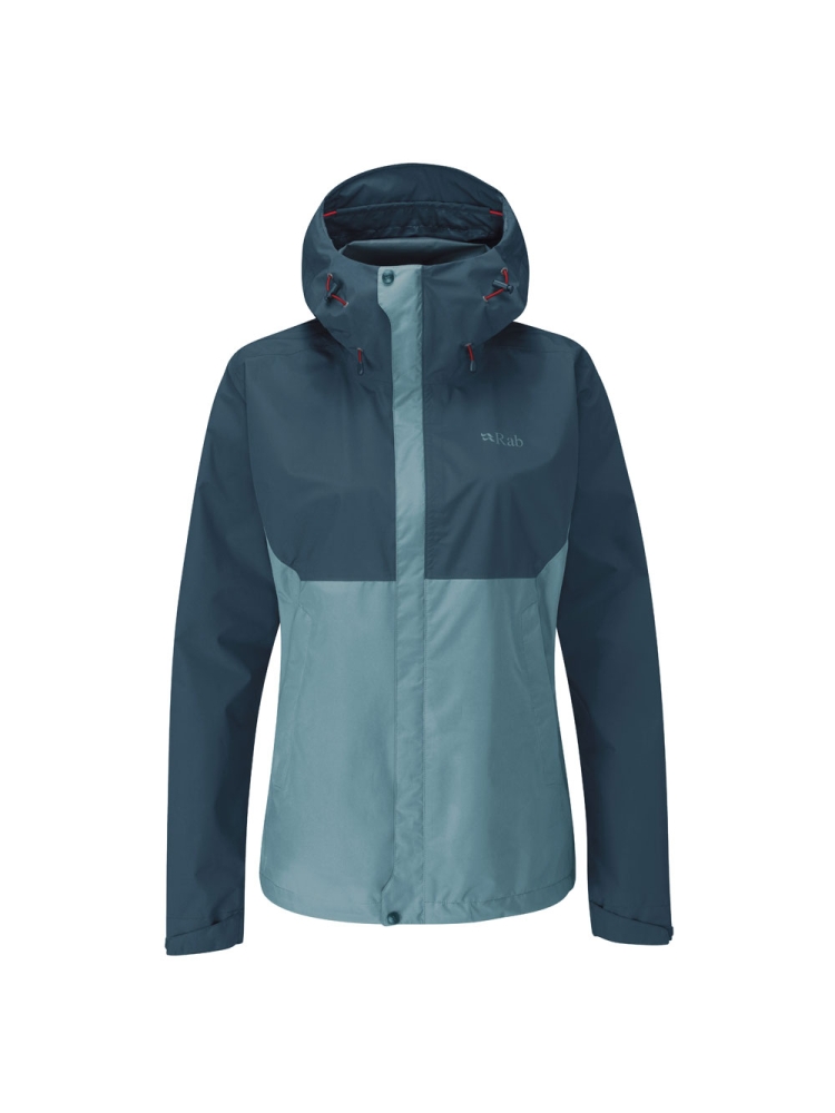 Rab Downpour Eco Jacket Women's Orion Blue/Citadel QWG-83-OBC jassen online bestellen bij Kathmandu Outdoor & Travel