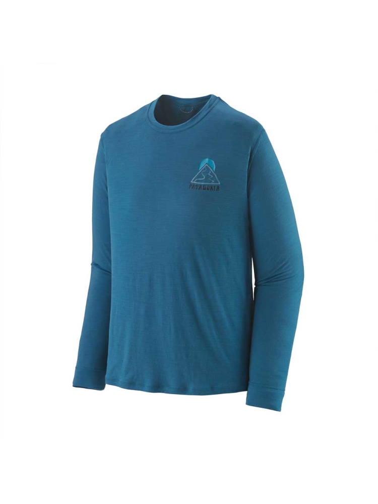 Patagonia L/S Cap Cool Merino Graphic Shirt Slow Going: Wavy Blue 44585-SLWA shirts en tops online bestellen bij Kathmandu Outdoor & Travel