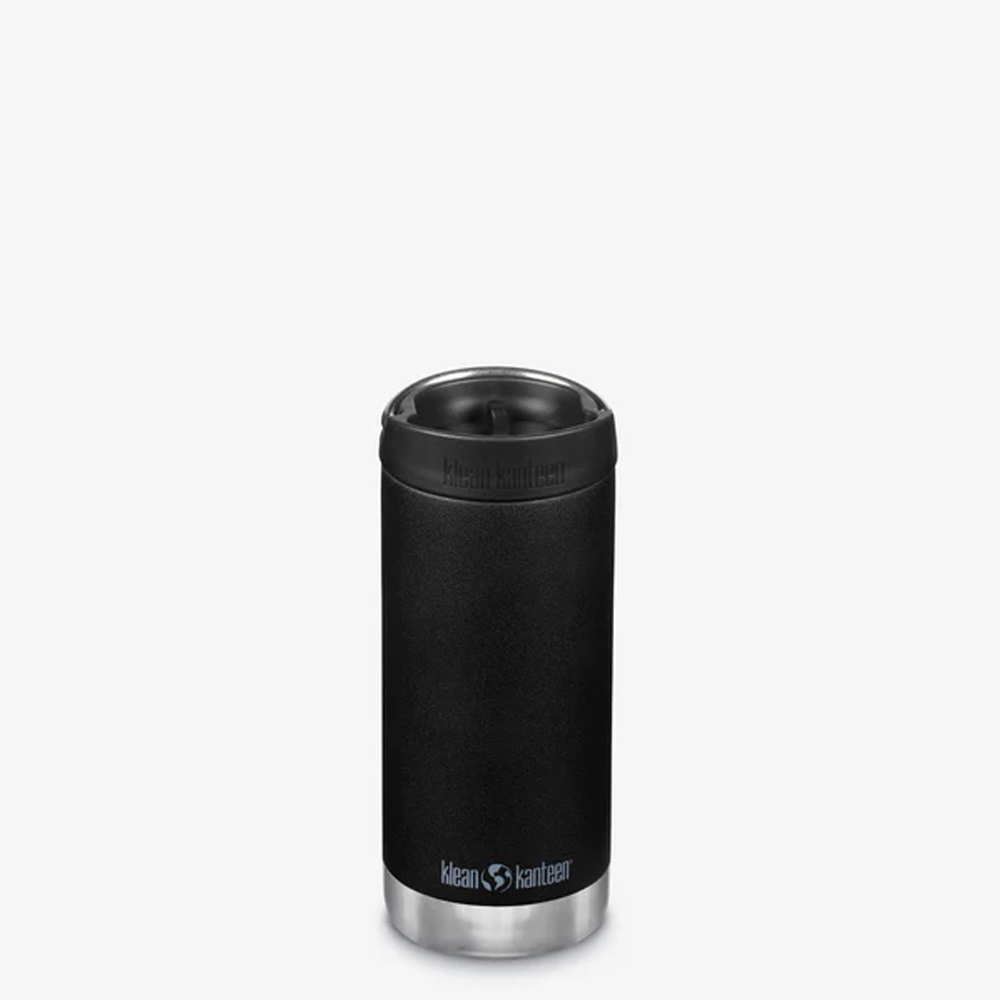 Klean Kanteen Isolatiefles TKWide 355lml/12oz met koffiedop Black 1008302 drinkflessen en thermosflessen online bestellen bij Kathmandu Outdoor & Travel