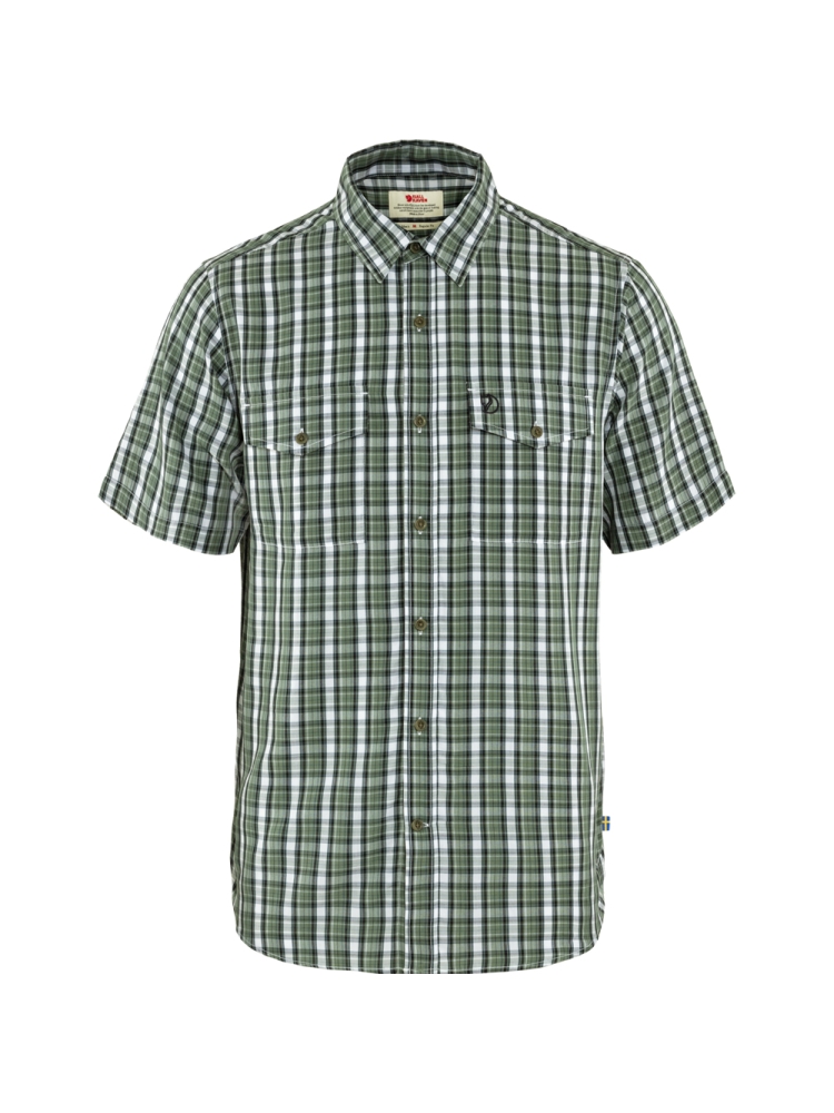Fjällräven Abisko Cool Shirt Short Sleeve Patina Green-Dark Navy 81795-614-555 shirts en tops online bestellen bij Kathmandu Outdoor & Travel