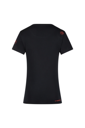 La Sportiva Peaks T-Shirt Women's Black/Cherry Tomato O18-999322 shirts en tops online bestellen bij Kathmandu Outdoor & Travel