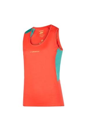 La Sportiva Embrace Tank Women's Cherry Tomato/Lagoon Q30-322638 shirts en tops online bestellen bij Kathmandu Outdoor & Travel