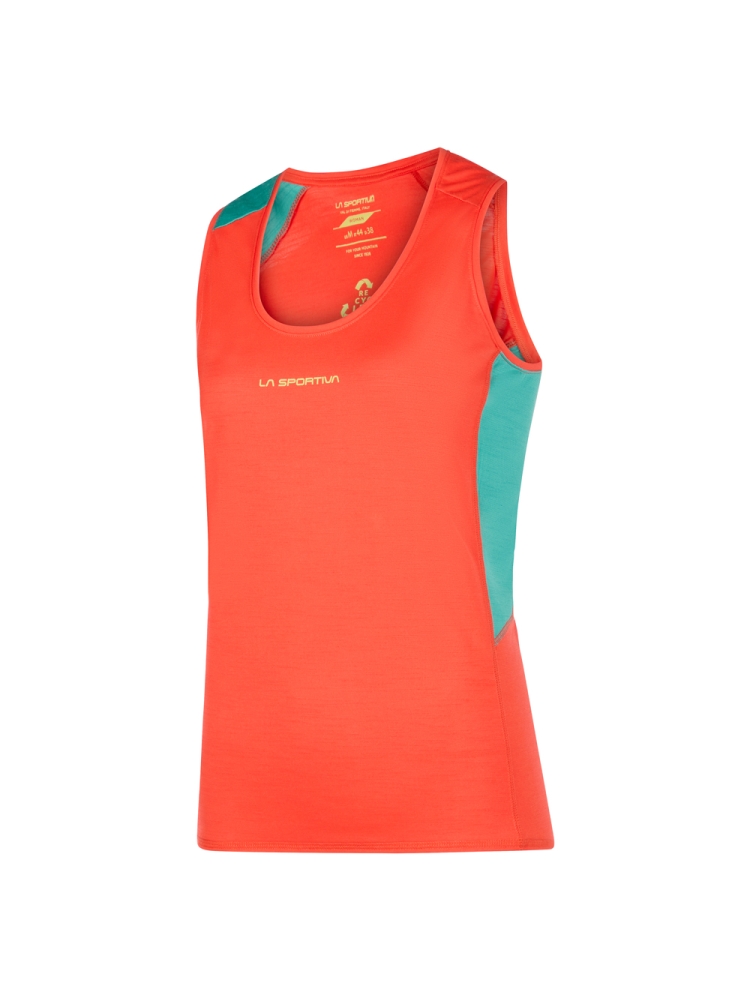 La Sportiva Embrace Tank Women's Cherry Tomato/Lagoon Q30-322638 shirts en tops online bestellen bij Kathmandu Outdoor & Travel
