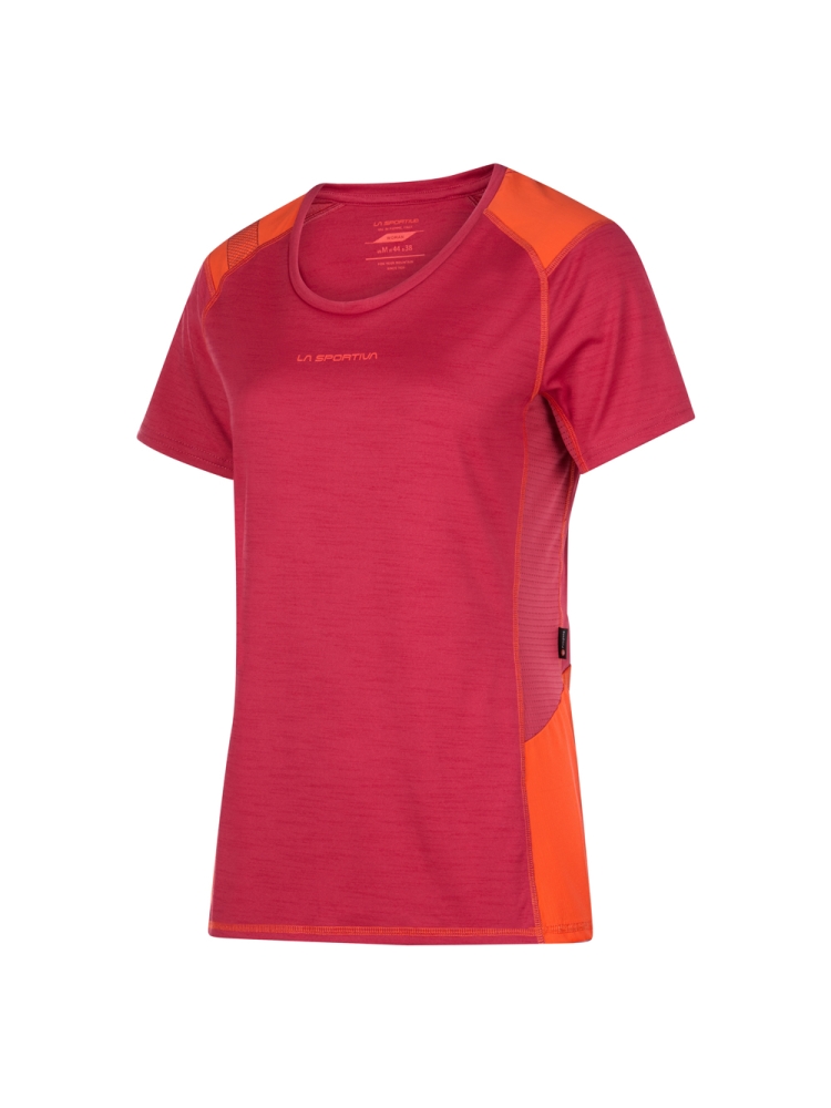 La Sportiva Compass T-Shirt Women's Velvet/Cherry Tomato Q31-323322 shirts en tops online bestellen bij Kathmandu Outdoor & Travel