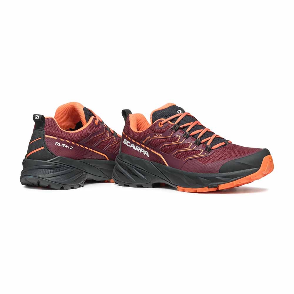 Scarpa Rush 2 GTX Women's Burgundy/DustyOrange 63131G-L-1037 wandelschoenen dames online bestellen bij Kathmandu Outdoor & Travel