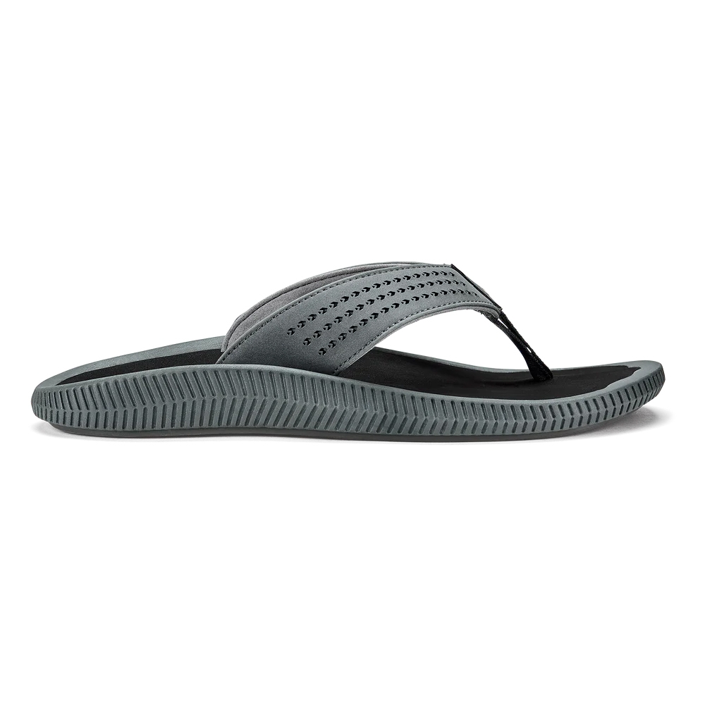 Olukai Ulele Dark Shadow/Black 10435-6C40 slippers online bestellen bij Kathmandu Outdoor & Travel