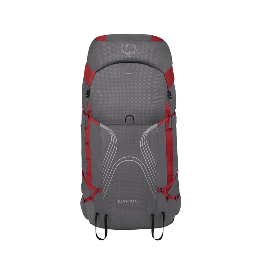 Osprey Eja Pro 55 Woman's M/L Dale Grey/Poinsettia Red 10004717 trekkingrugzakken online bestellen bij Kathmandu Outdoor & Travel