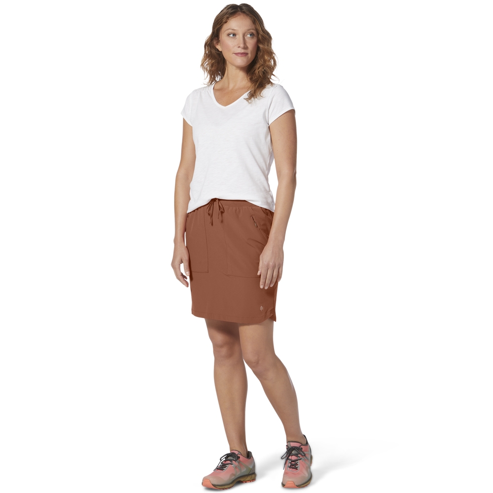 Royal Robbins Spotless Evolution Skirt Women's Baked Clay Y325008-916 jurken en rokken online bestellen bij Kathmandu Outdoor & Travel