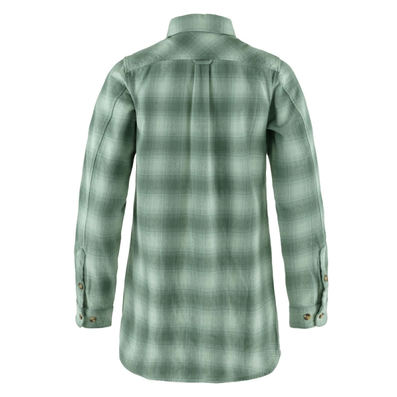 Fjällräven Övik Twill Shirt Long Sleeve Women's Misty Green-Patina Green