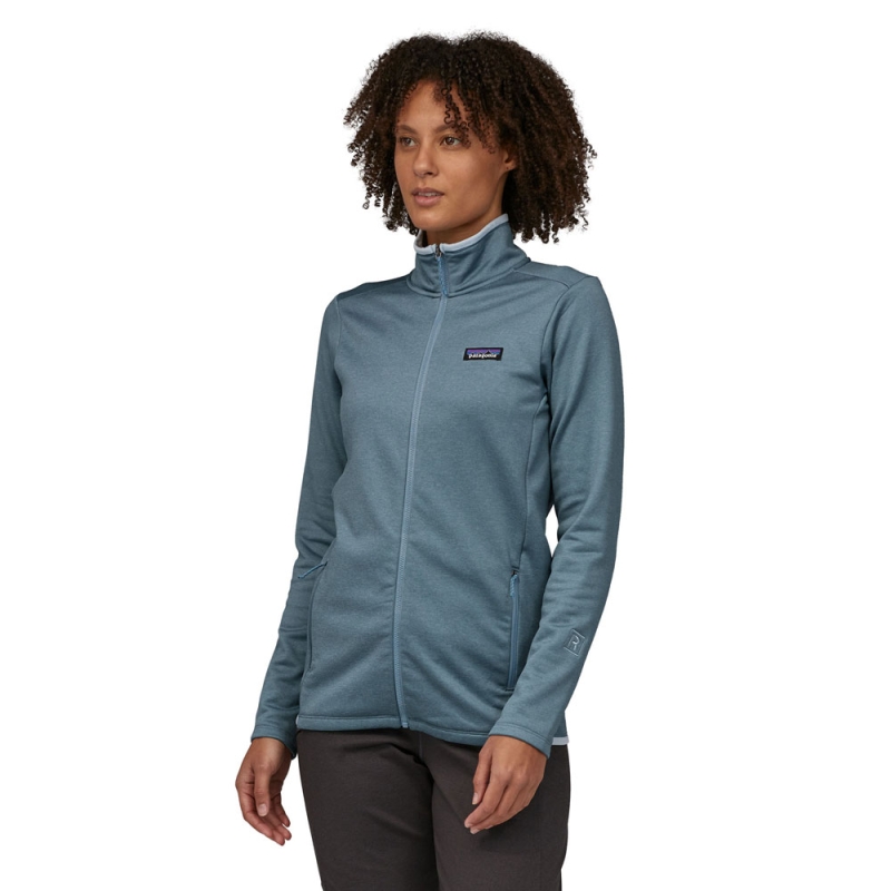 Patagonia R1 Daily Jacket Women's Light Plume Grey - Steam Blue 