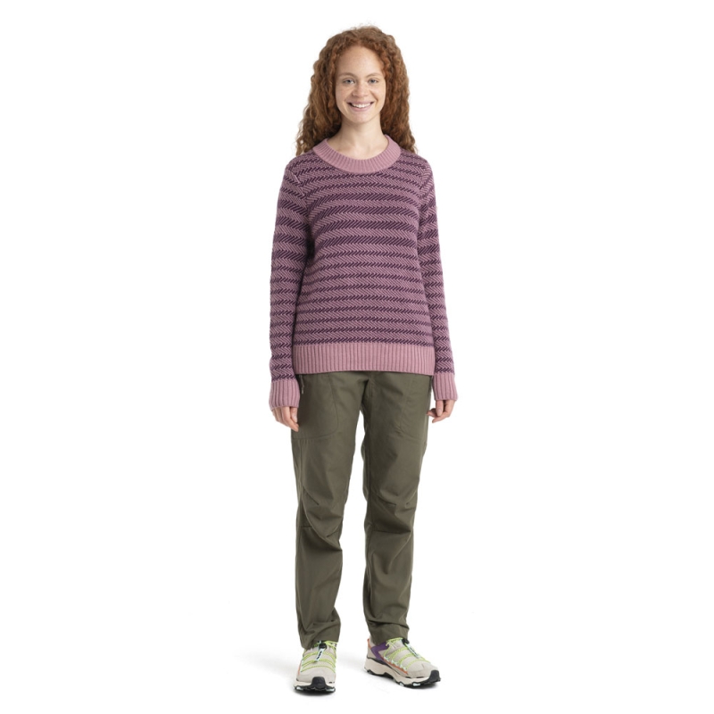 Icebreaker Waypoint Crewe Sweater Women's Crystal/Nightshade