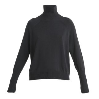 Icebreaker MerinoFine Luxe High Neck Sweater Women's Black