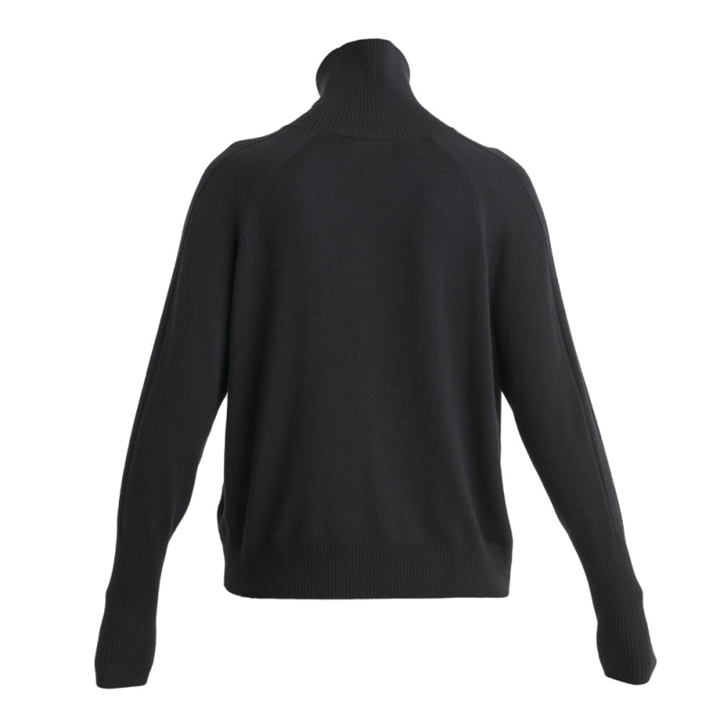 Icebreaker MerinoFine Luxe High Neck Sweater Women's Black