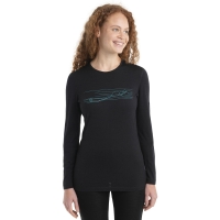 Icebreaker 200 Oasis LS Crewe Ski Stripes Women's Black