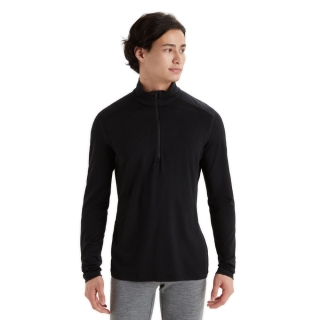 Icebreaker 200 Oasis Long Sleeve Half Zip Black