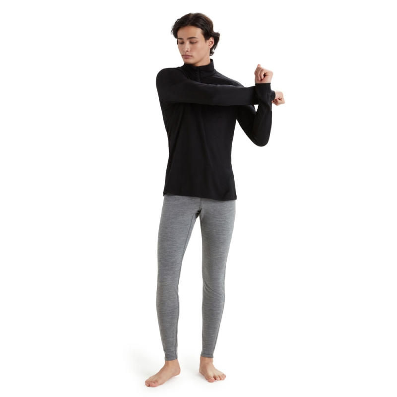 Icebreaker 200 Oasis Long Sleeve Half Zip Black