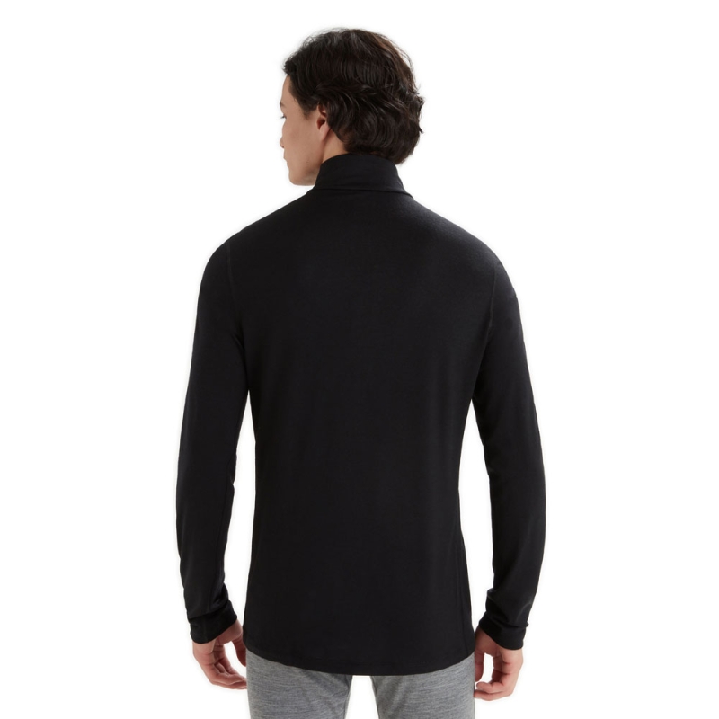 Icebreaker 200 Oasis Long Sleeve Half Zip Black