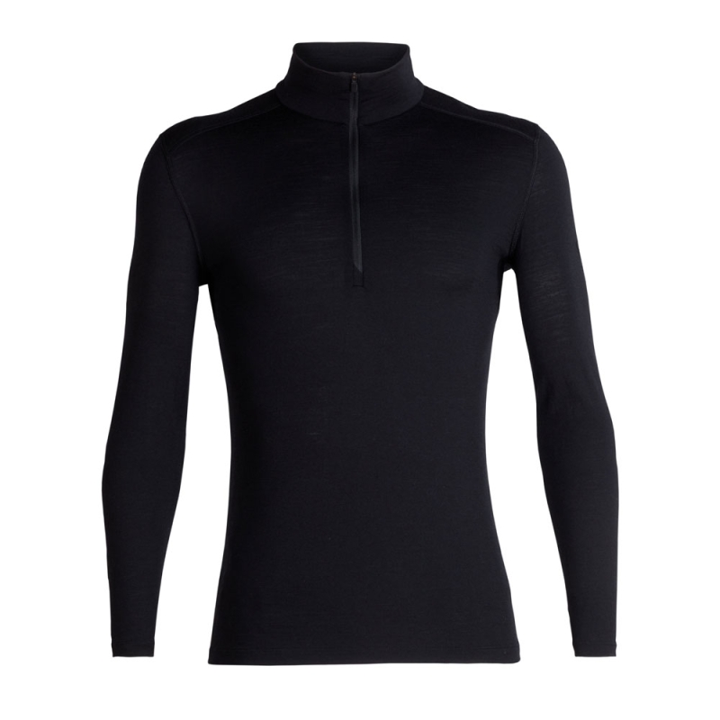 Icebreaker 200 Oasis Long Sleeve Half Zip Black