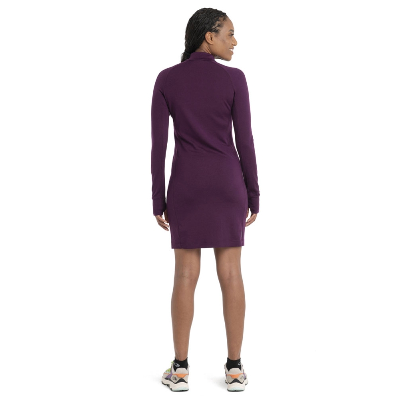 Icebreaker 260 Granary LS Half Zip Dress Women's Nightshade