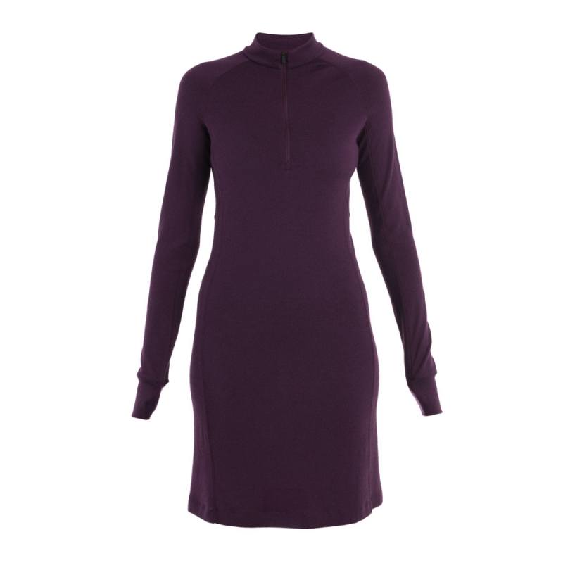 Icebreaker 260 Granary LS Half Zip Dress Women's Nightshade