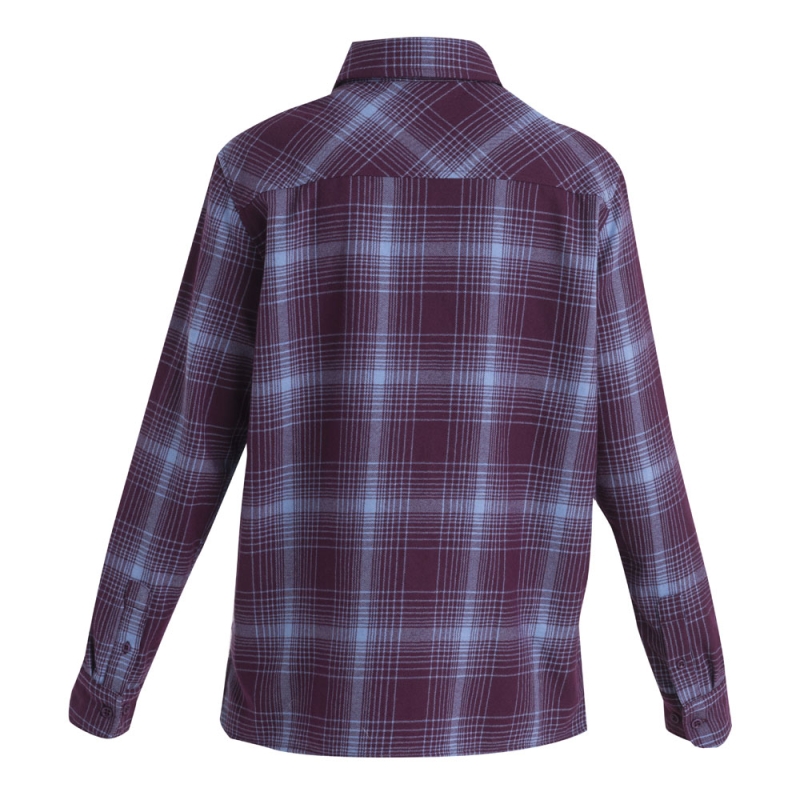 Icebreaker Dawnder LS Flannel Shirt Plaid Women's Nightshade/Kyanite